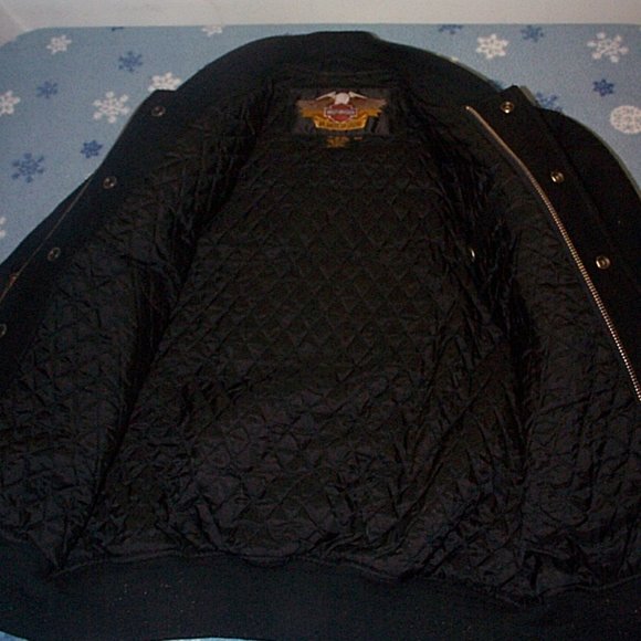 Harley Davidson wool jacket w/ lots of patches - Picture 3 of 6